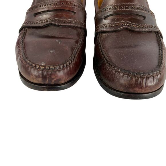 Polo Ralph Lauren  Brown/Red Leather Classic Men’s Penny Loafers Size 9.5 EE main image 15